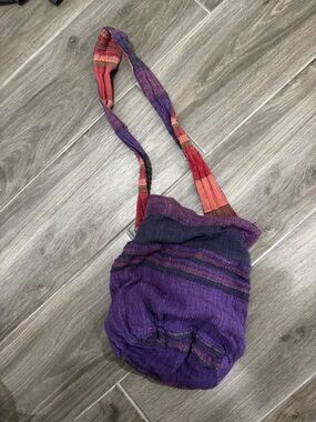 Reversable Boho Crossbody Sling Bag in Purple and Red
